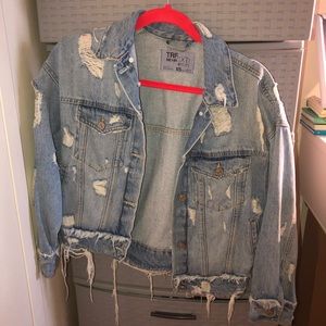Zara Distressed Jean Jacket